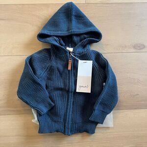 NWT Goumi Kids Winter Storm Baby Knit Hoodie SZ 18-14 mo Sweater Organic Cotton